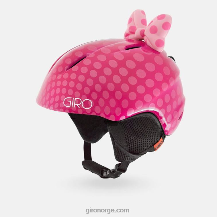 Giro barn launch plus hjelm R26ZP1518 rosa sløyfe prikker