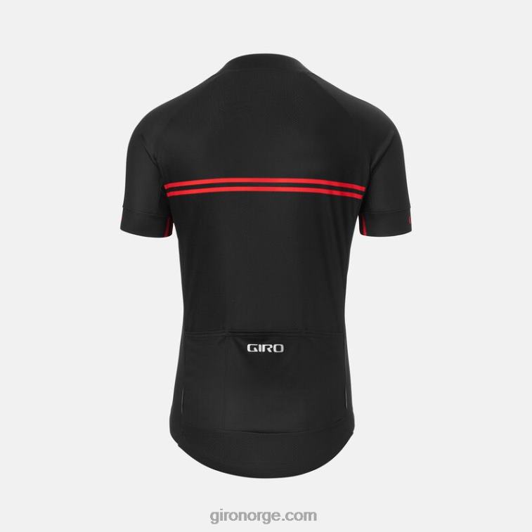 Giro menn chrono sportstrøye R26ZP724 svart/rød klassisk stripe