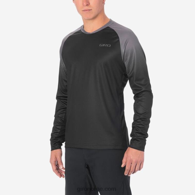 Giro menn roust ls jersey R26ZP734 svart/kull overgang