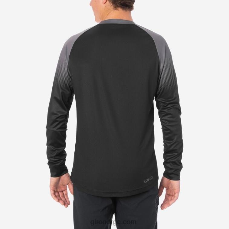 Giro menn roust ls jersey R26ZP734 svart/kull overgang