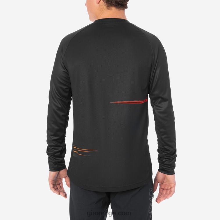 Giro menn roust ls jersey R26ZP735 svart/rød hypnotisk