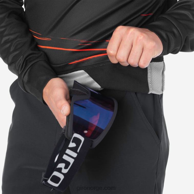 Giro menn roust ls jersey R26ZP735 svart/rød hypnotisk