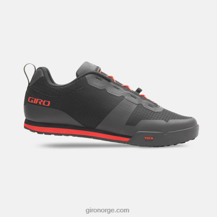 Giro menn tracker fastlace sko R26ZP23 svart/lys rød