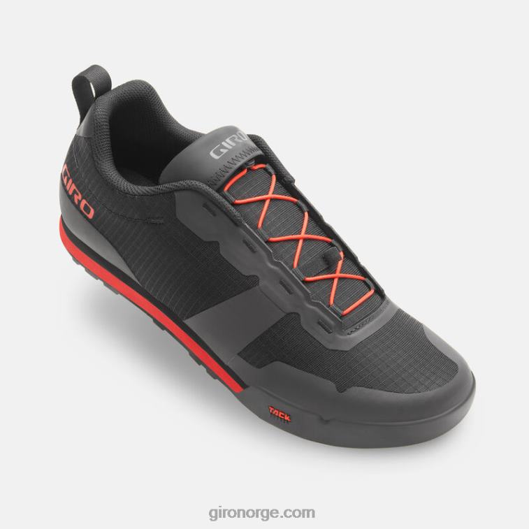 Giro menn tracker fastlace sko R26ZP23 svart/lys rød