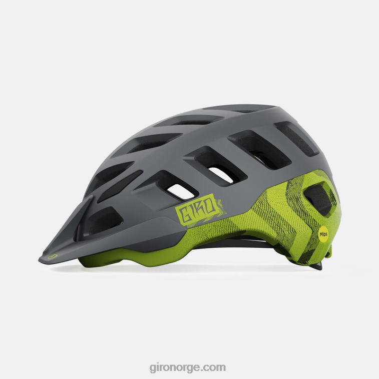 Giro unisex radix mips hjelm R26ZP627 matt metallisk svart/ano lime