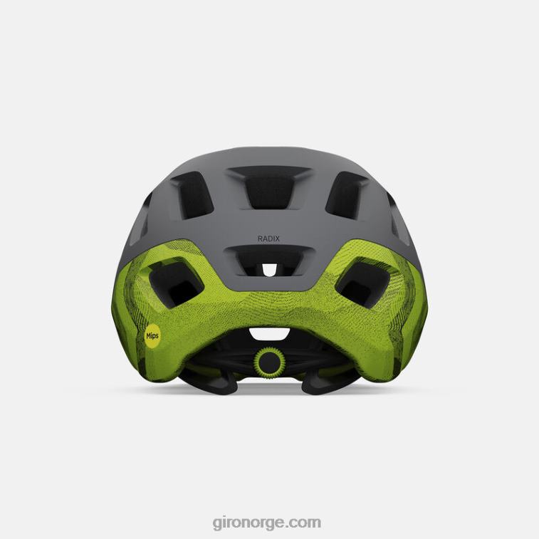 Giro unisex radix mips hjelm R26ZP627 matt metallisk svart/ano lime