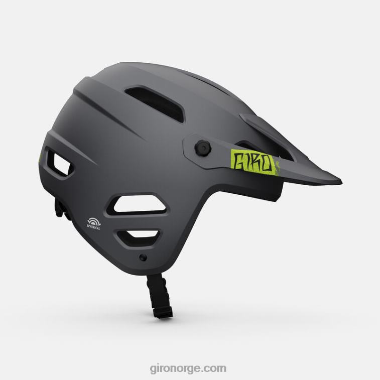 Giro unisex tyrann sfærisk hjelm R26ZP283 matt metallisk svart/ano lime