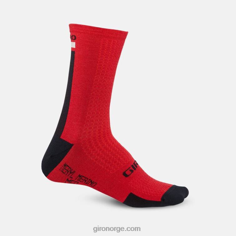 Giro unisex hrc+ merinoullsokk R26ZP912 mørk rød/svart/grå