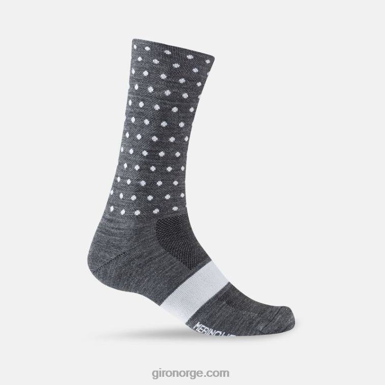 Giro unisex sesongbasert merinoullsokk R26ZP902 kull/hvite prikker