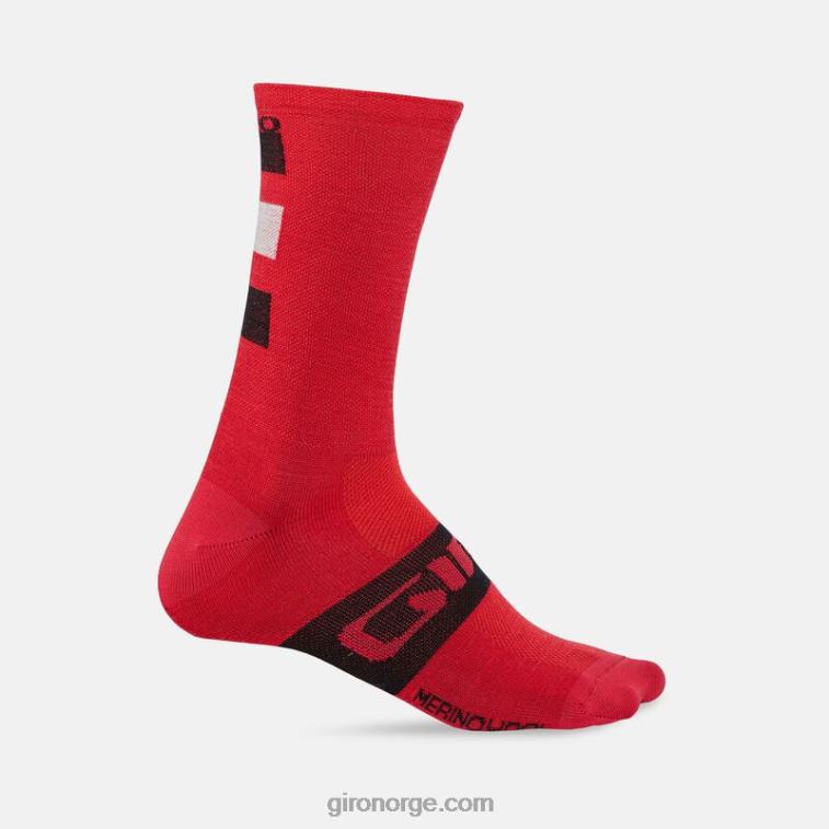 Giro unisex sesongbasert merinoullsokk R26ZP903 mørk rød/svart/grå