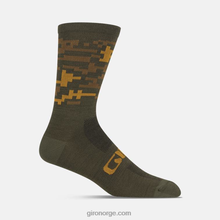 Giro unisex sesongbasert merinoullsokk R26ZP908 sti grønn camo